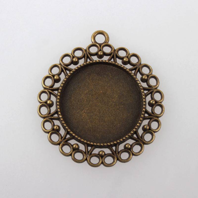 2 x 25mm bronzen cabochon houders, cabochon hangers 118AB 