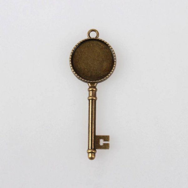 2 x 20mm bronzen cabochonhouders, cabochonhangers 132AB 