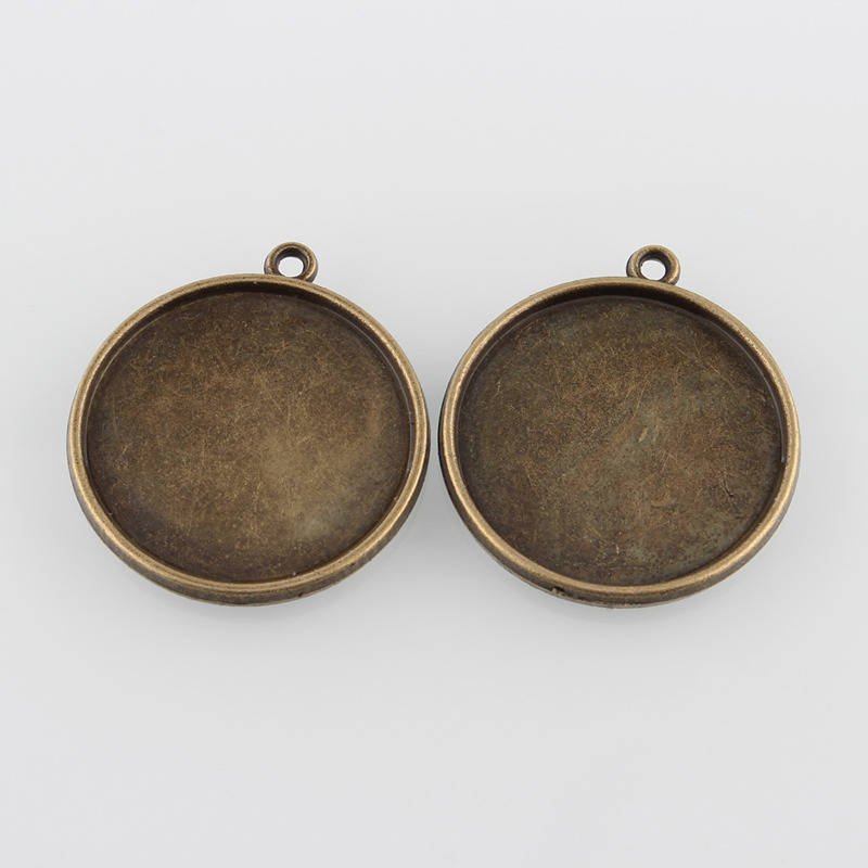 2 x 20mm bronzen cabochon houders, cabochon hangers 41AB 