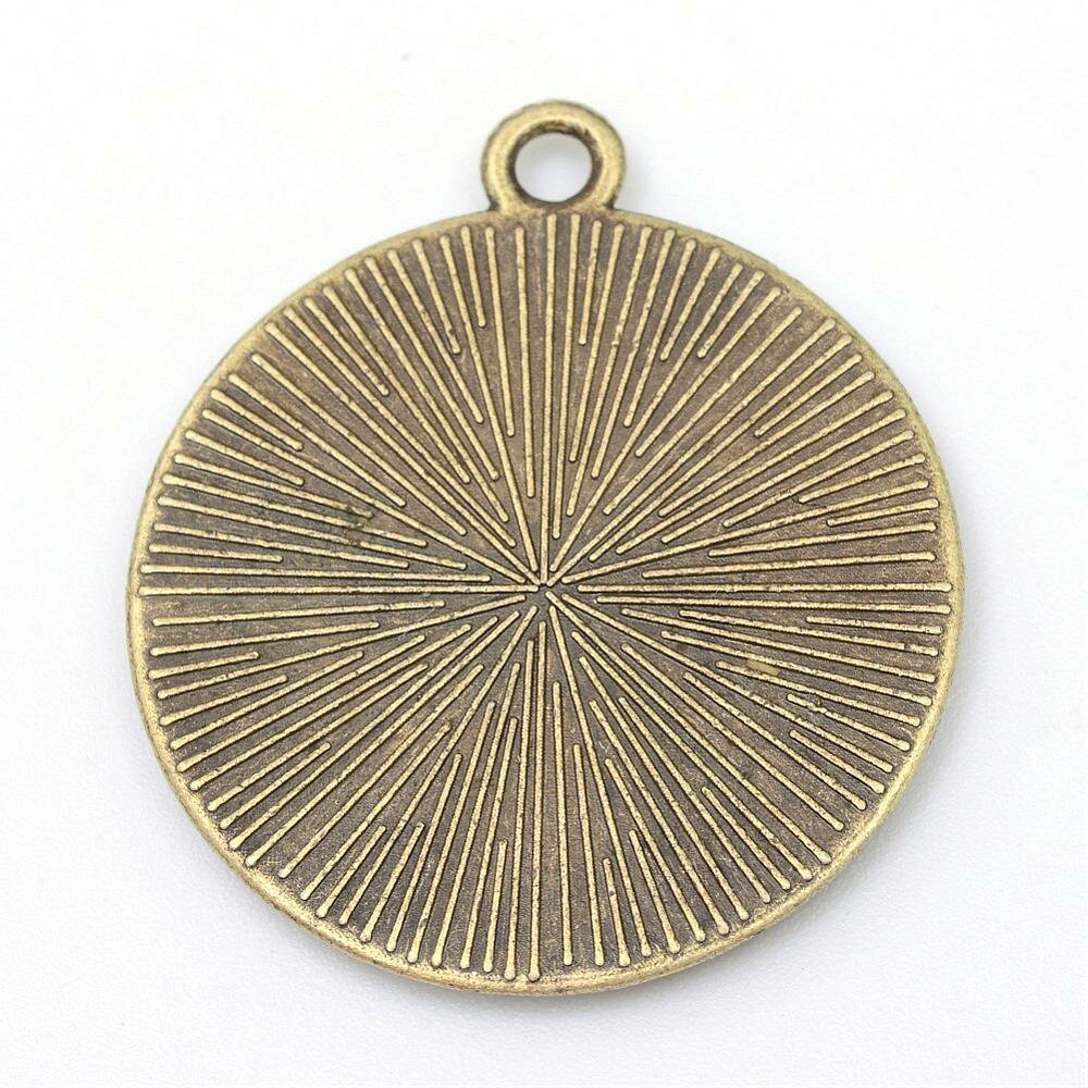 2 x 20mm Bronzen cabochonhouders, cabochonhangers 34AB
