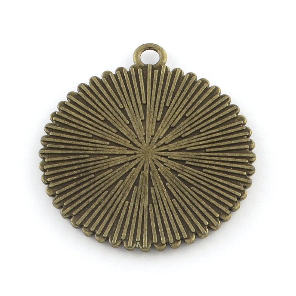 2 x 25mm bronzen cabochonhouders, cabochonhangers 31AB