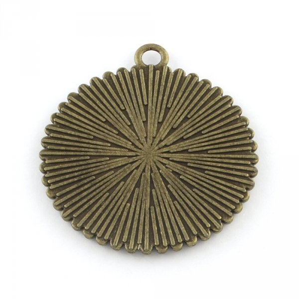 2 x 25mm bronzen cabochonhouders, cabochonhangers 31AB