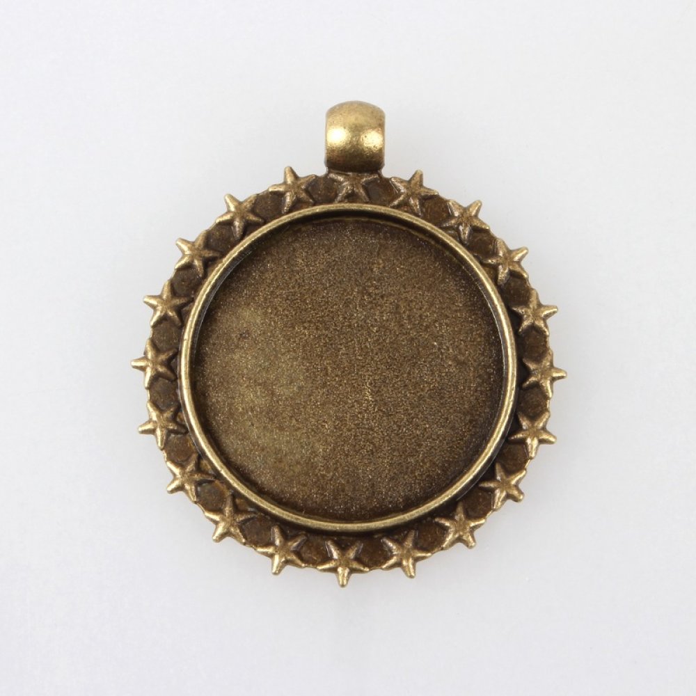 2 x 25mm bronzen cabochon houders, cabochon hangers 80AB