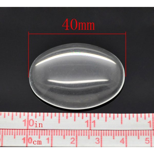 5 Cabochons Ronds 10 mm en verre loupe transparent N&deg;02