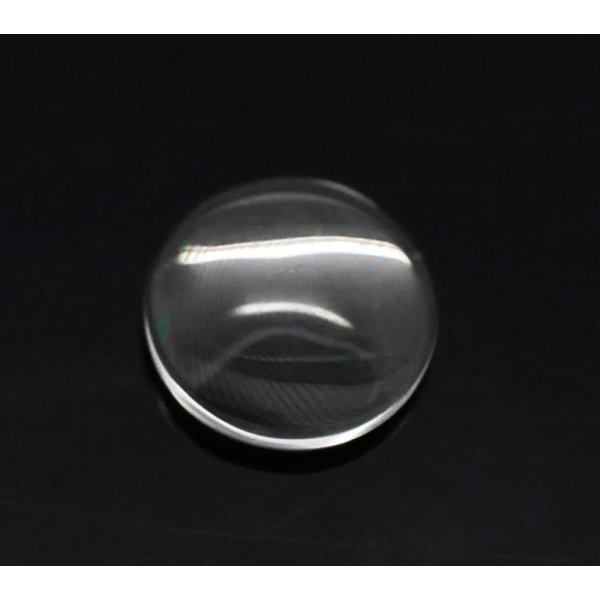 5 Cabochons Ronds 10 mm en verre loupe transparent N&deg;02
