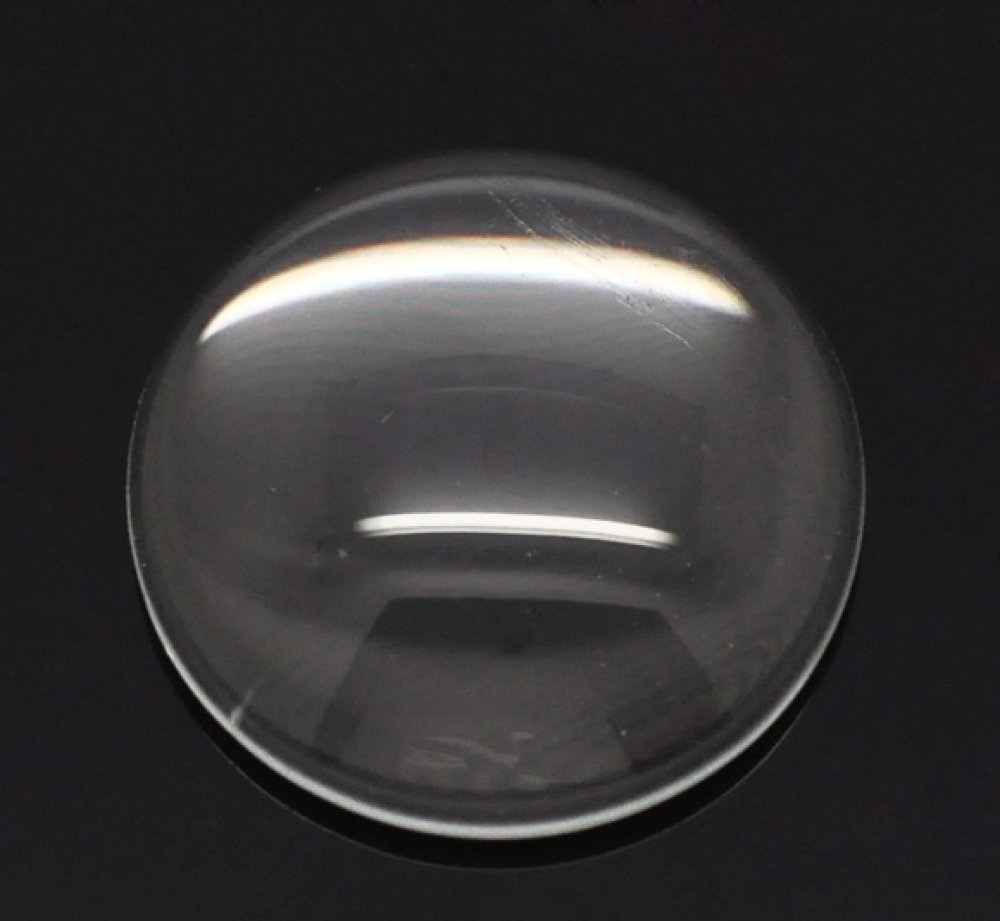 5 Cabochons Rond 18 mm in transparant braamglas N°07