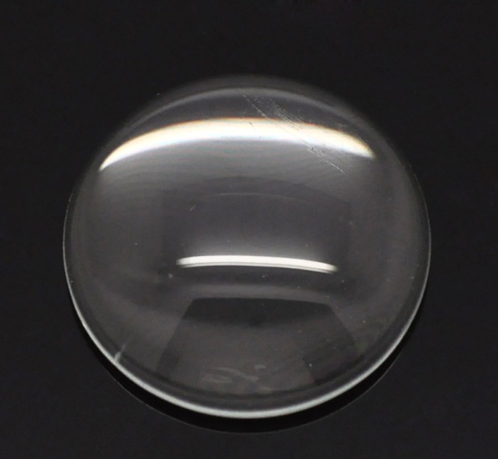 5 Cabochons Rond 18 mm in transparant braamglas N°07