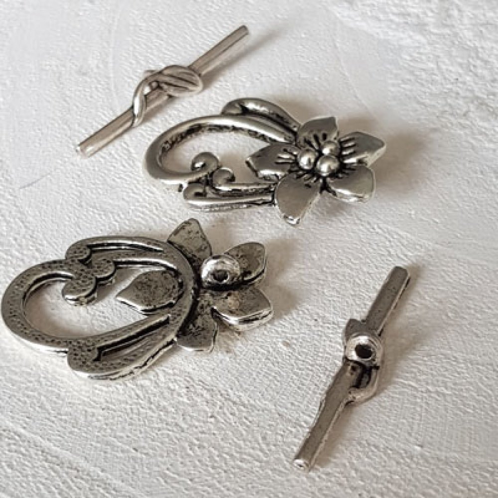 5 Knevelsluitingen Bloempatronen Romantisch Zilver