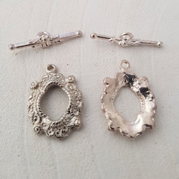 5 Knevelsluitingen Rond Patroon Zilver N&deg;08
