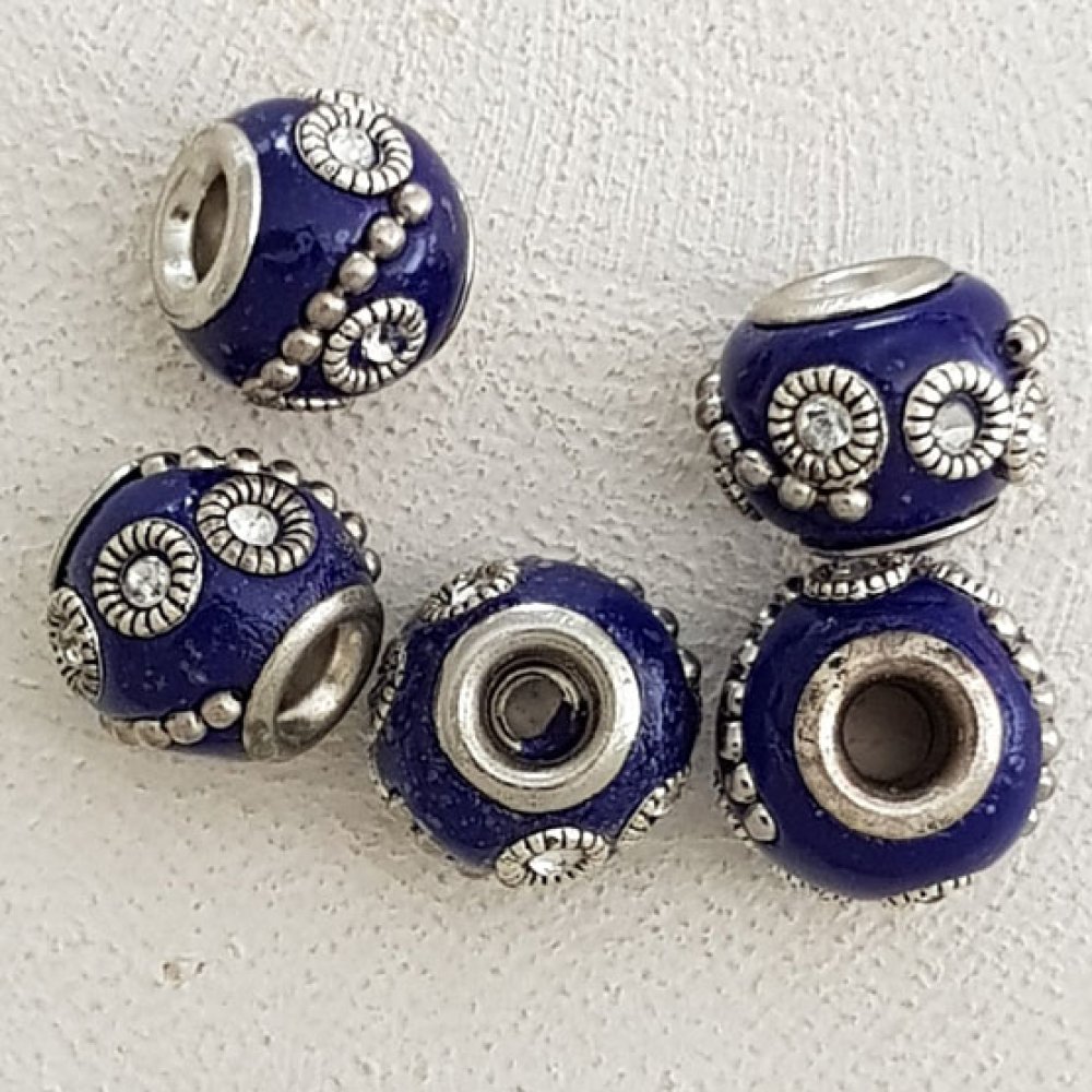 5 Ronde kralen 12/10 mm N°02