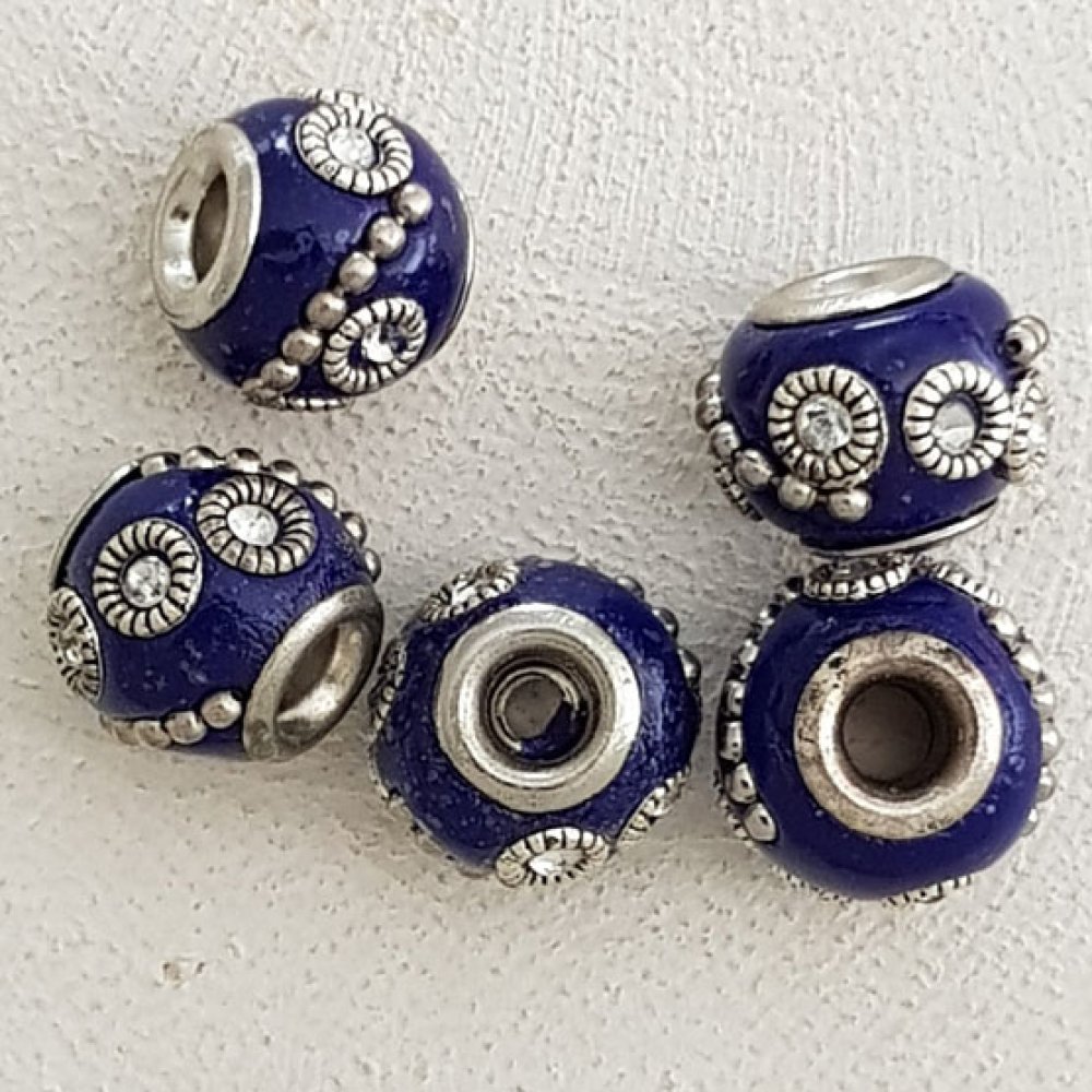 5 Ronde kralen 12/10 mm N°02