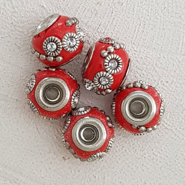 5 ronde kralen 12/10 mm N&deg;04