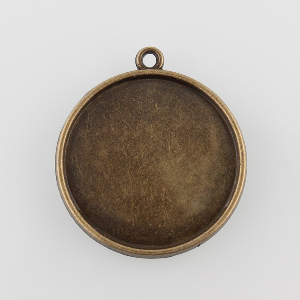 5 x 25 mm bronzen cabochonhouders, cabochonhangers 43AB 