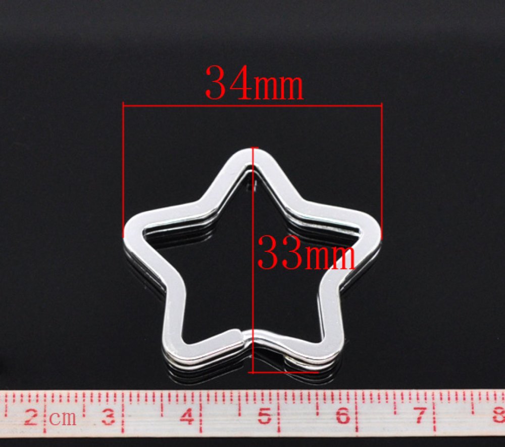 Stervormige sleutelhanger 34 x 33 mm