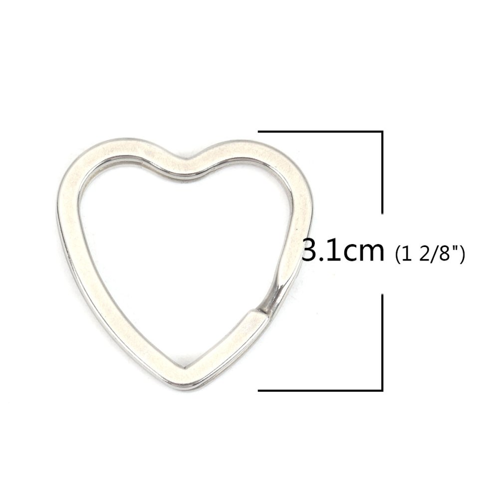 Hartvormige sleutelhanger Roestvrij staal 31 x 31 mm
