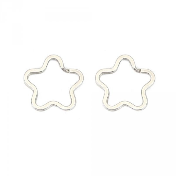 Bloemvormige sleutelhanger Roestvrij staal 34 x 35 mm