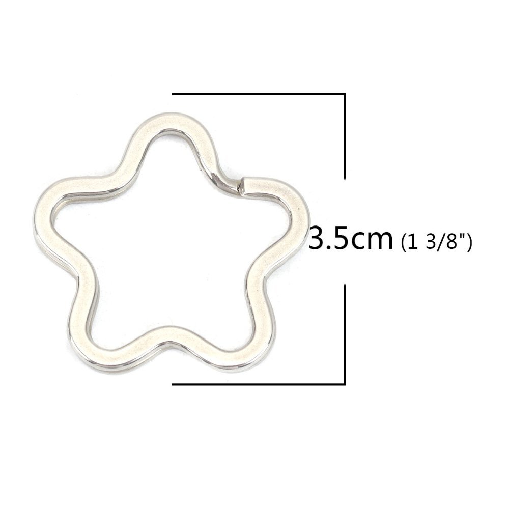 Bloemvormige sleutelhanger Roestvrij staal 34 x 35 mm