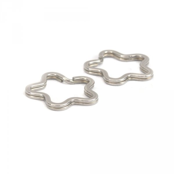 Bloemvormige sleutelhanger Roestvrij staal 34 x 35 mm