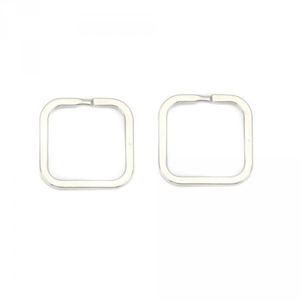 Sleutelhanger vierkante vorm Roestvrij staal 30 x 30 mm