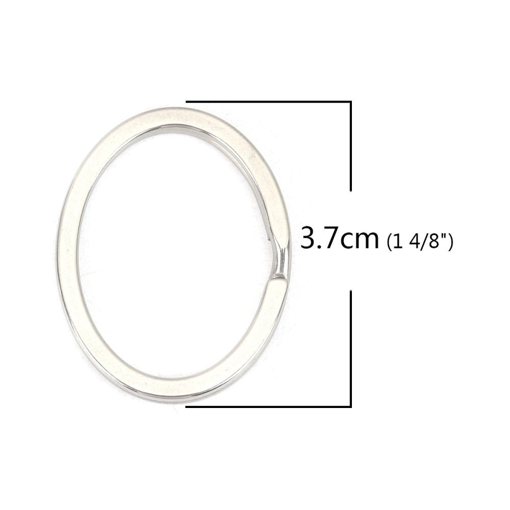 Ovale sleutelhanger Roestvrij staal 37 x 29 mm