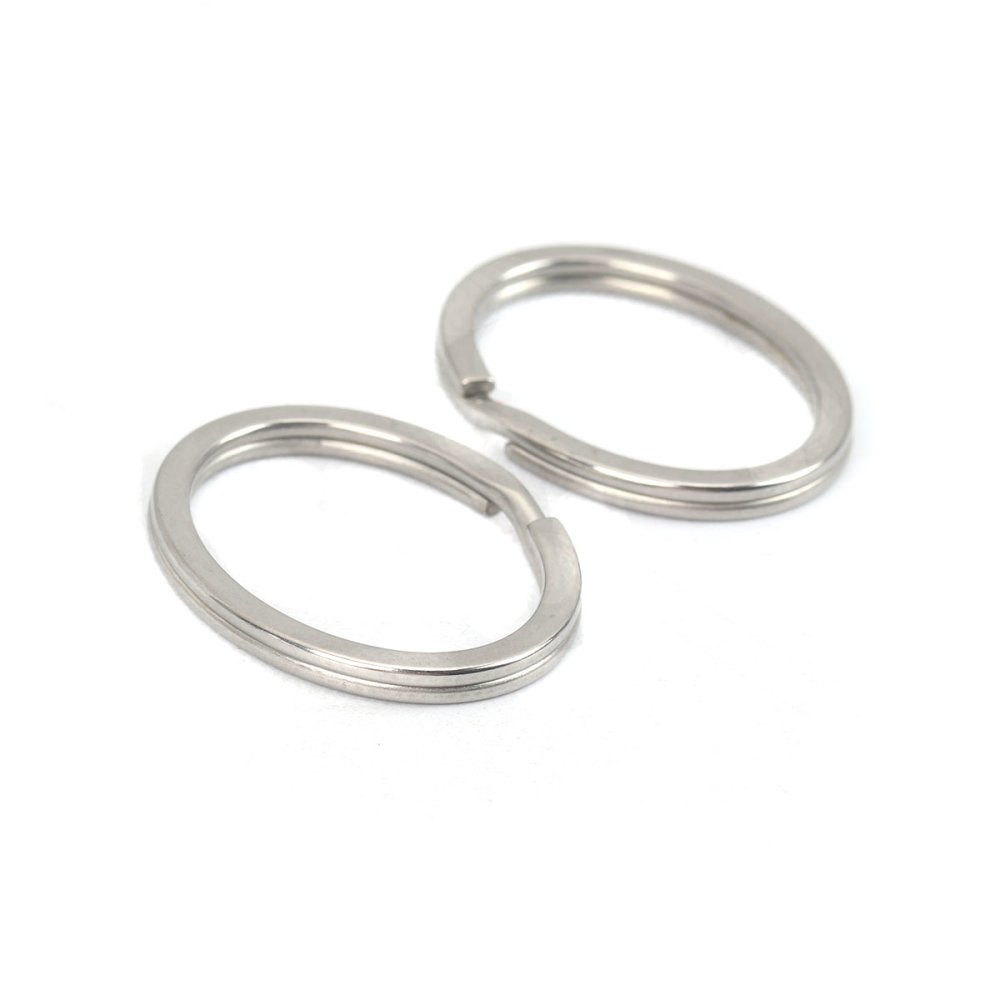 Ovale sleutelhanger Roestvrij staal 37 x 29 mm