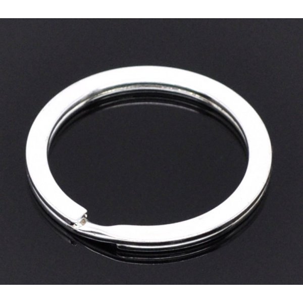 Anneau porte cl&eacute;s forme rond 30 mm Argent Vieilli