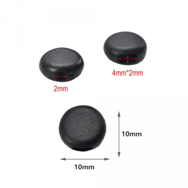 Elastische bevestigingslus Zwart rubber kiezelsteen N&deg;02 x 100 stuks