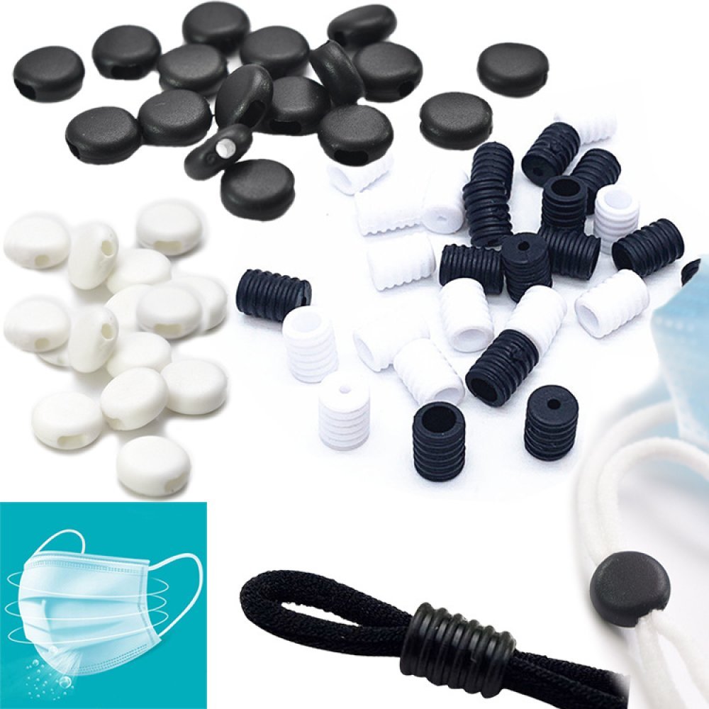 Elastische bevestigingslus Zwart rubber kiezelsteen N°02 x 100 stuks