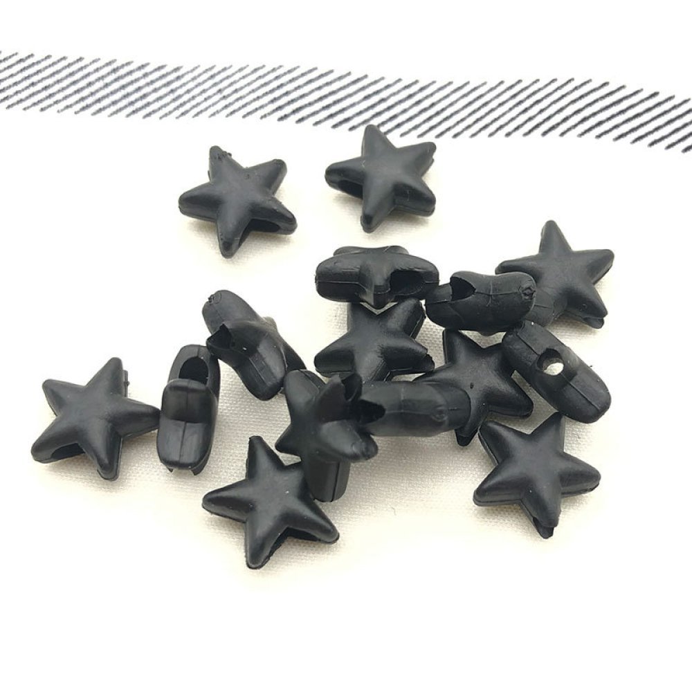 Elastische band met zwarte rubberen ster gesp N°03 x 10 stuks