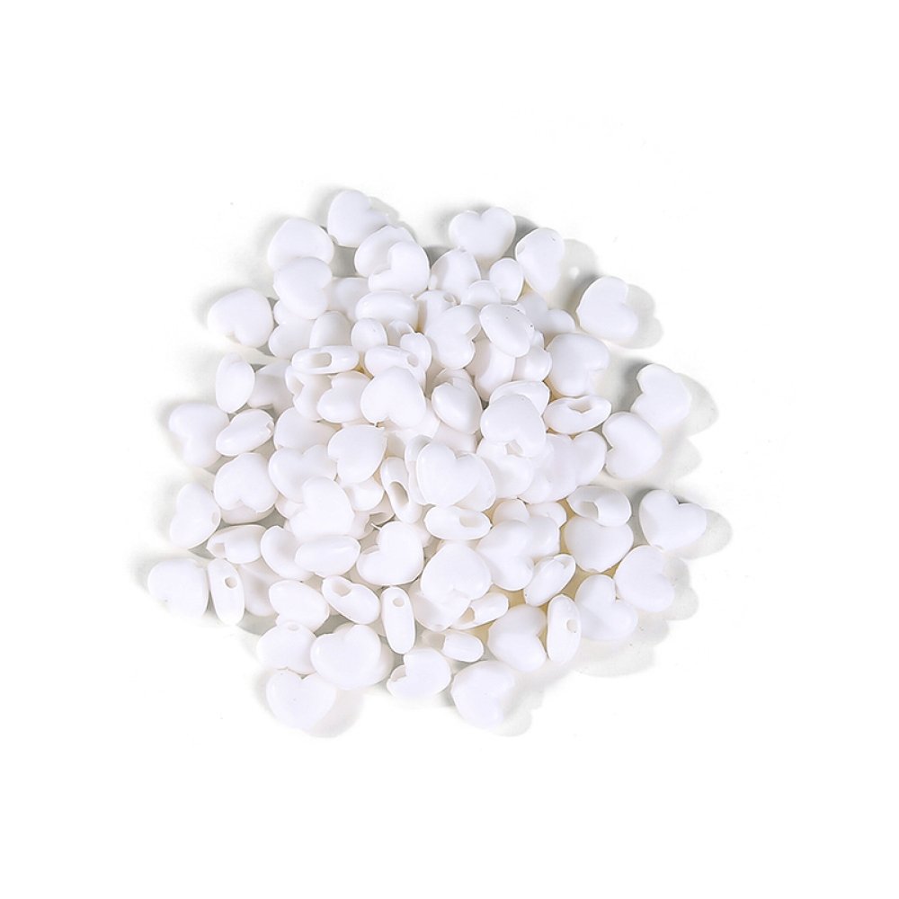 Elastische band met witte rubberen hartgesp N°04 x 10 stuks