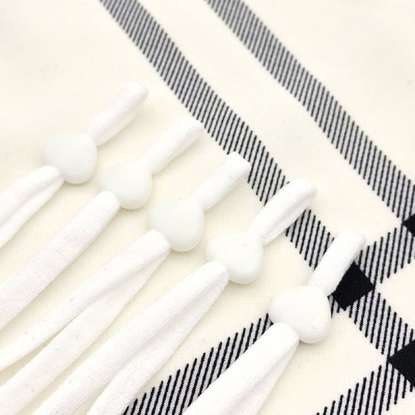 Elastische band met witte rubberen hartgesp N&deg;04 x 10 stuks