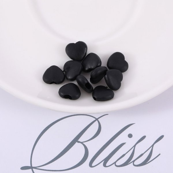 Elastische band met zwarte rubberen hartgesp N&deg;04 x 10 stuks