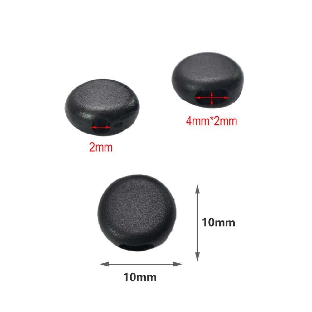 Elastische bevestigingslus Zwart rubber kiezelsteen N°02 x 10 stuks