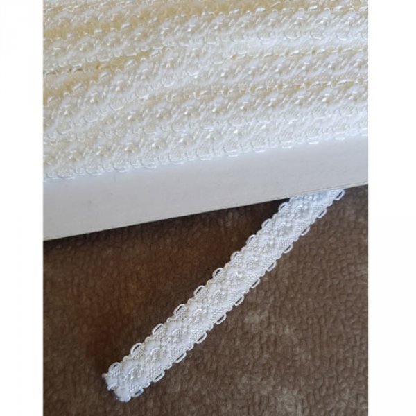 Per meter Fancy wit elastiek 11 mm.