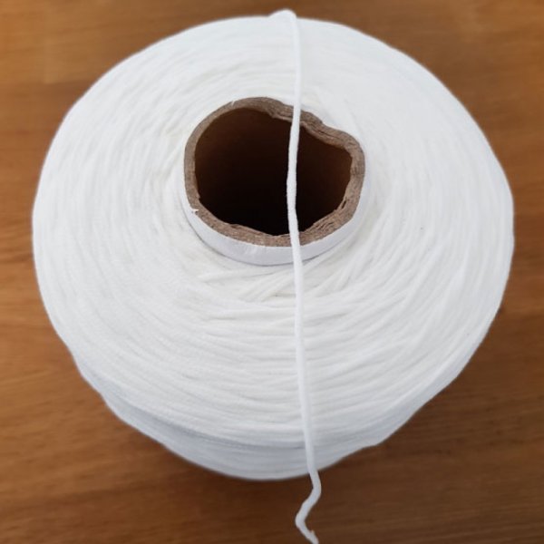 Per meter Elastisch masker Polyester rond 2,2 mm Wit