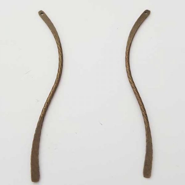 Staaf gebogen metalen staaf verzilverd 1 ring N&deg;03 Brons