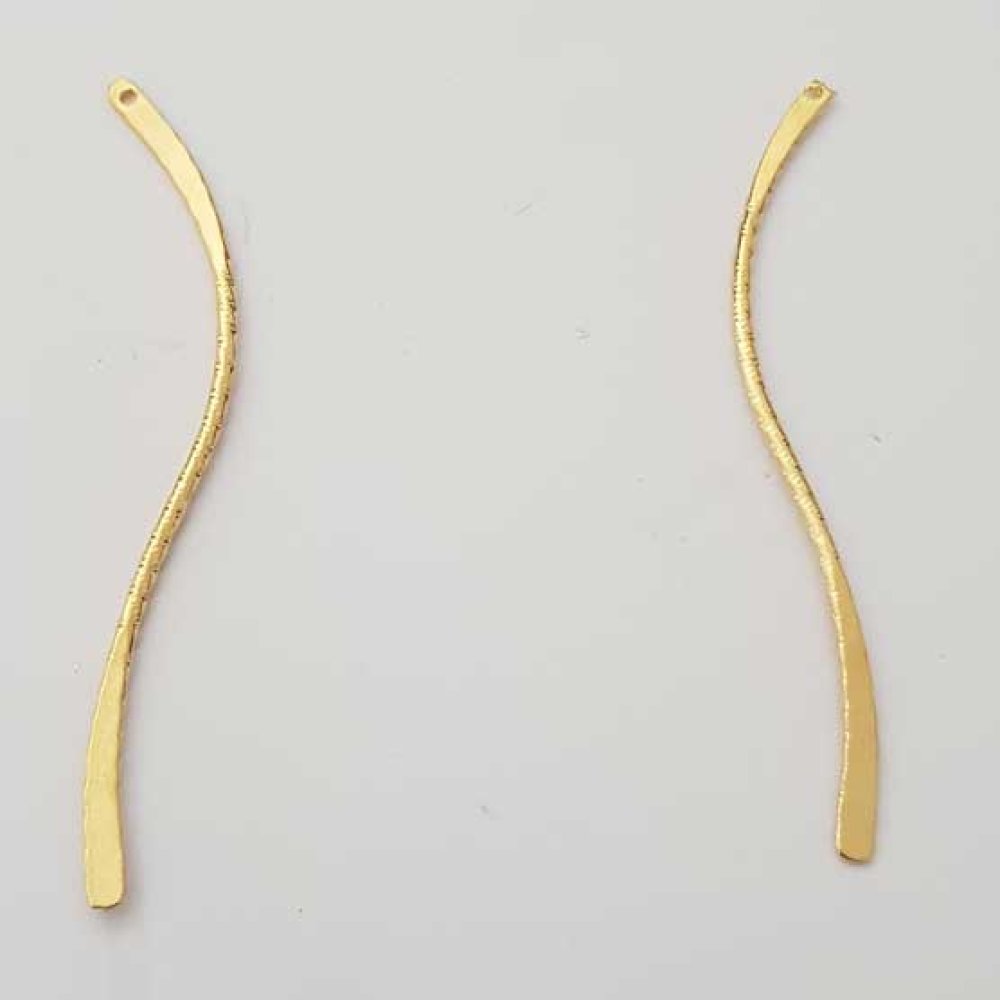 Staaf gebogen metalen staaf verzilverd 1 ring N°03 verguld