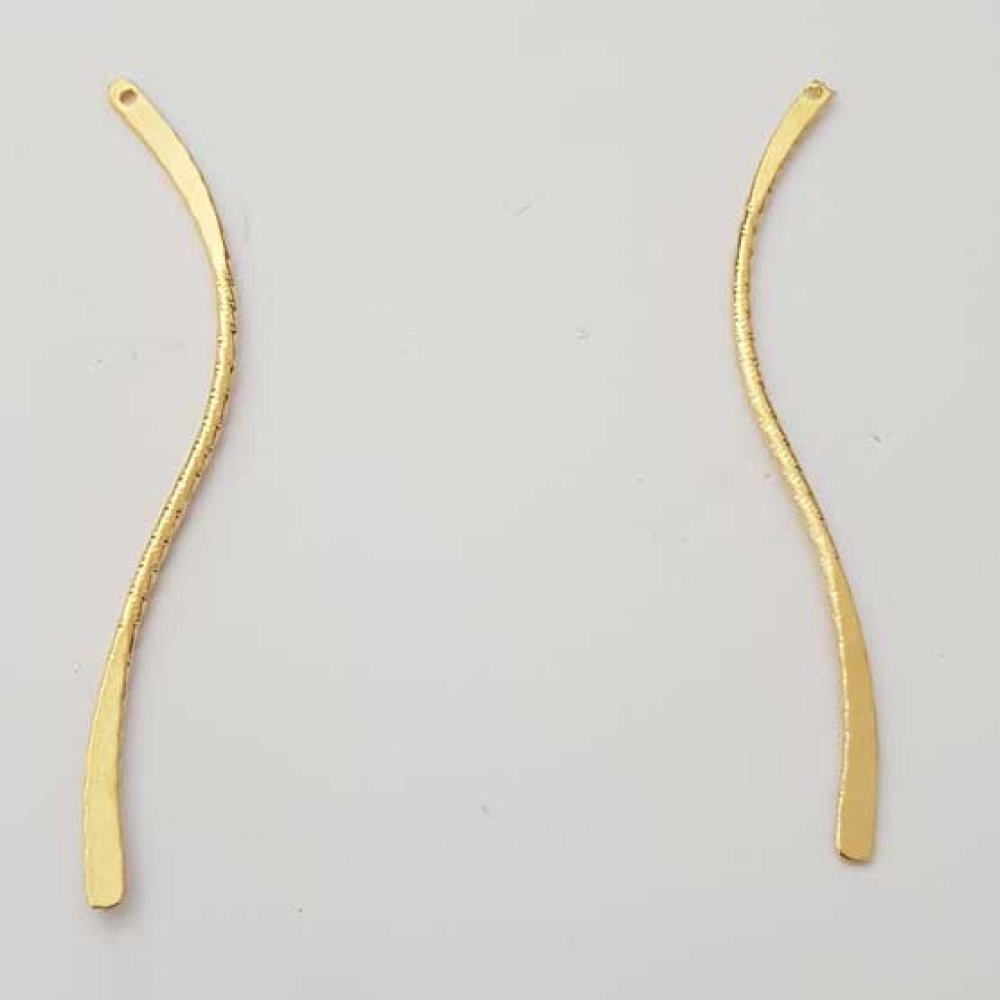 Staaf gebogen metalen staaf verzilverd 1 ring N°03 verguld