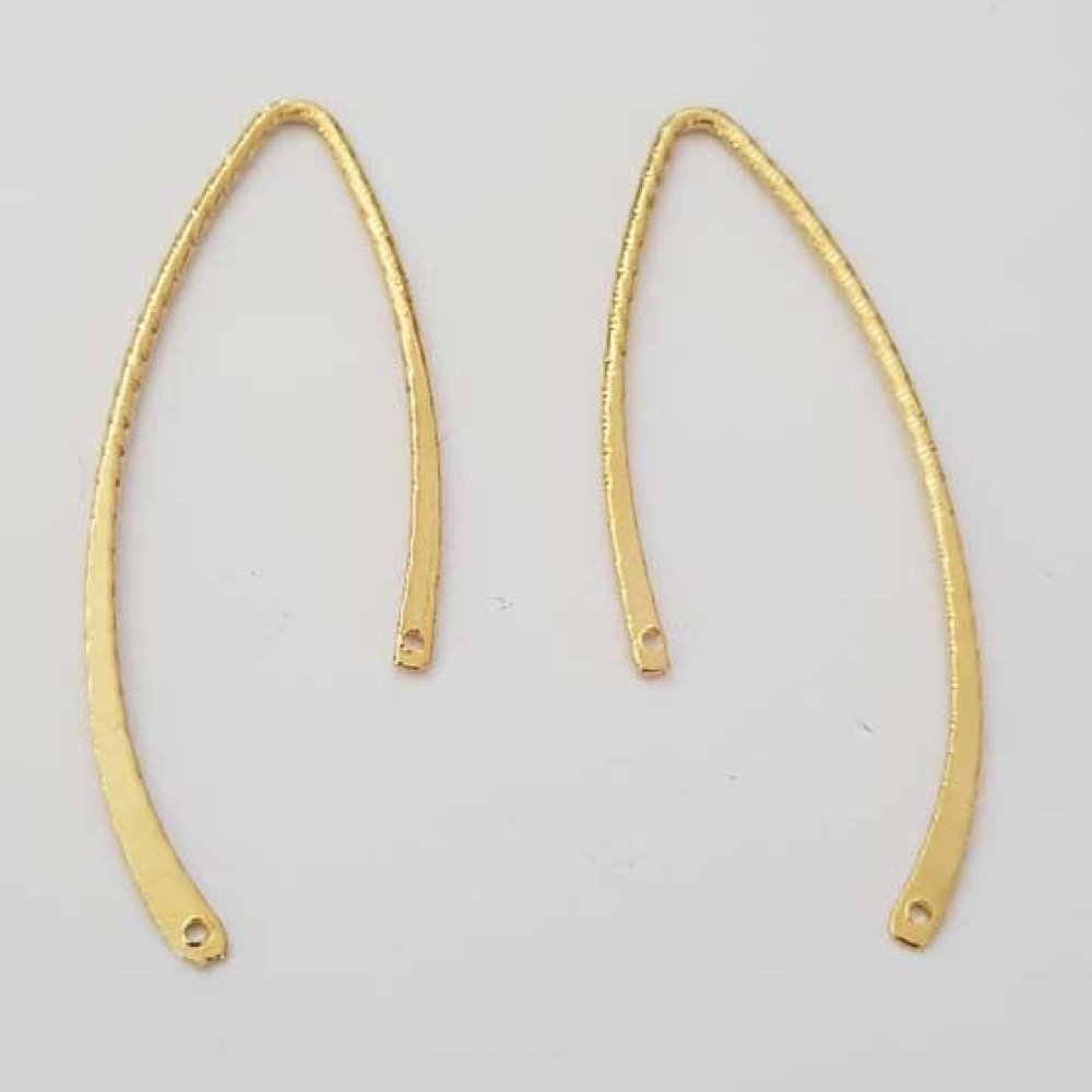 Staaf gebogen metalen staaf verzilverd 2 ringen N°04 Goud