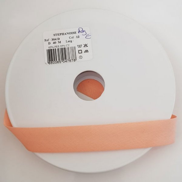 Bias effen alle textiel 1 Meter hals 12 Roze