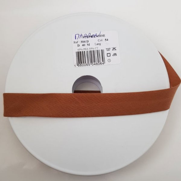 Bias alle textiel 1 Meter kraag 54 Bruin