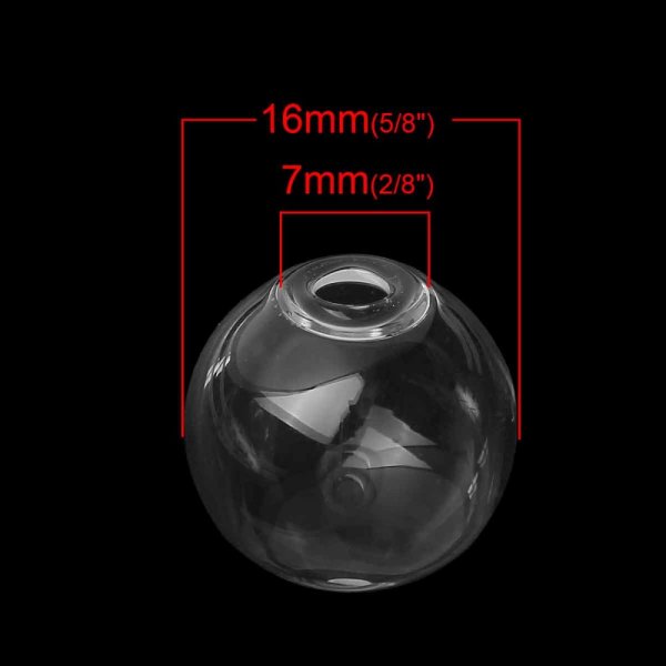 Glazen bollen rond 16mm 20 stuks om te vullen