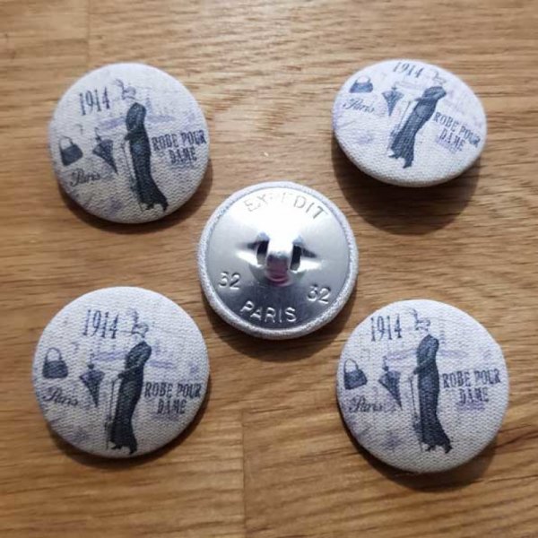 Bouton 32 mm recouvert tissus couture N&deg;03-01