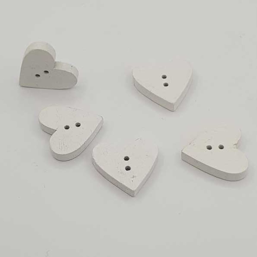 Houten knoop, wit hart N°01-05