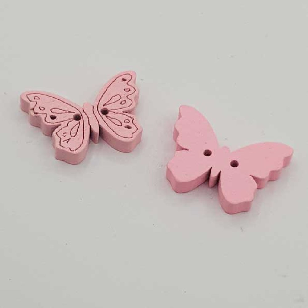 Houten vlinderknop roze N°01-05