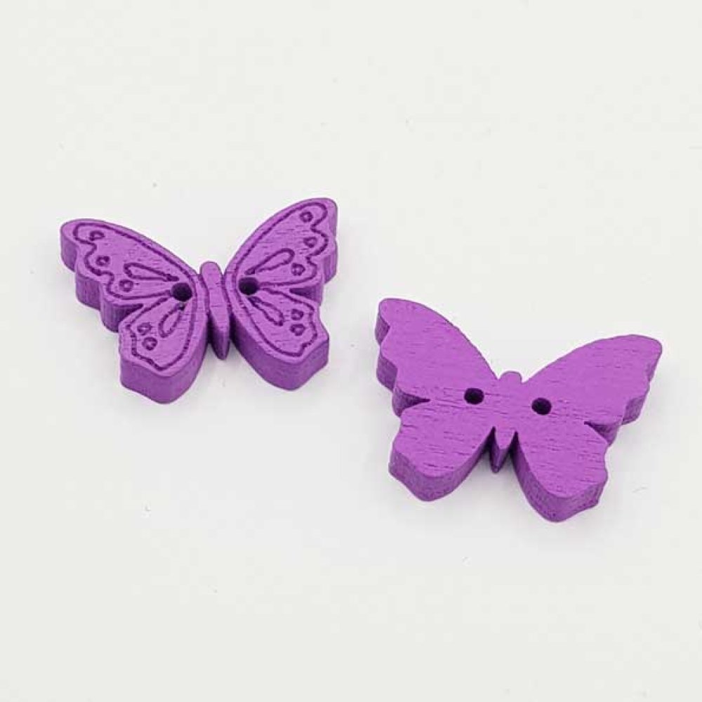 Houten vlinderknop paars N°01-02