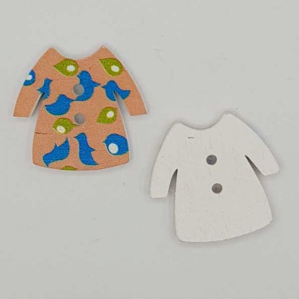 Houten knoopjes beige jurk N&deg;02-02