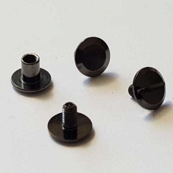 Bouton de col &agrave; visser 6 mm 01 Canon de Fusil en Zamak Plaqu&eacute; Argent a vis