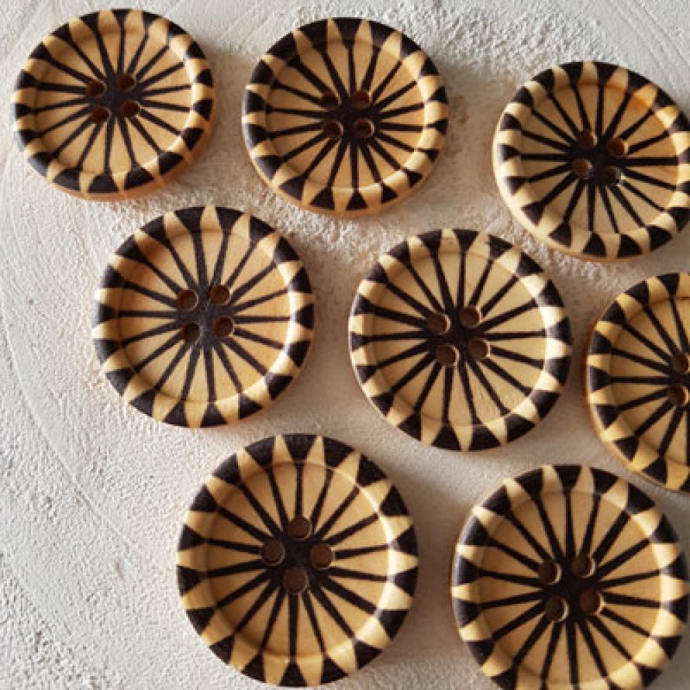 Houten knop bloemen 30 mm N°15 x 10 stuks
