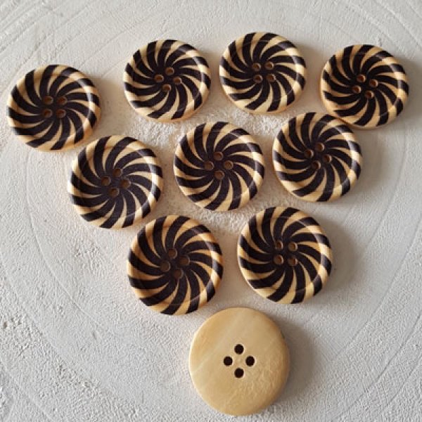 Houten knop bloemen 30 mm N&deg;16 x 10 stuks